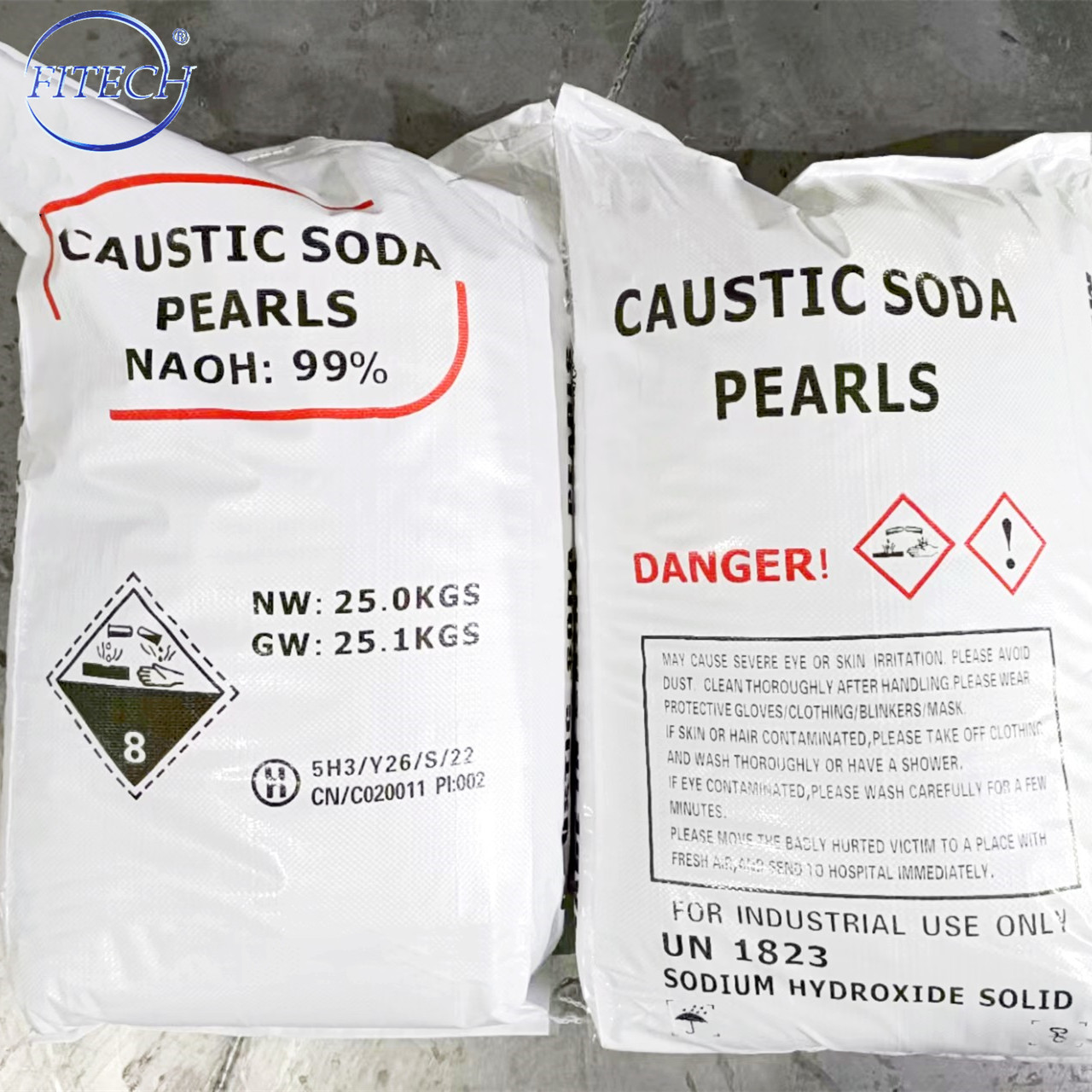 Iċ-Ċina Provvista White Pearls Caustic Soda NaOH